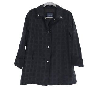 Nautica Rain Jacket Mens XL‎ Black Classic Twee Transitional Career Timeless